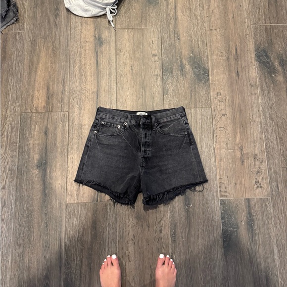 Agolde Charcoal Denim Shorts - Picture 1 of 3